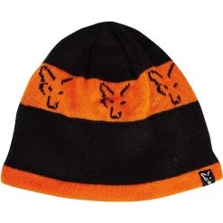 BONNET HOMME FOX BLACK & ORANGE BEANIE - ORANGE/NOIR