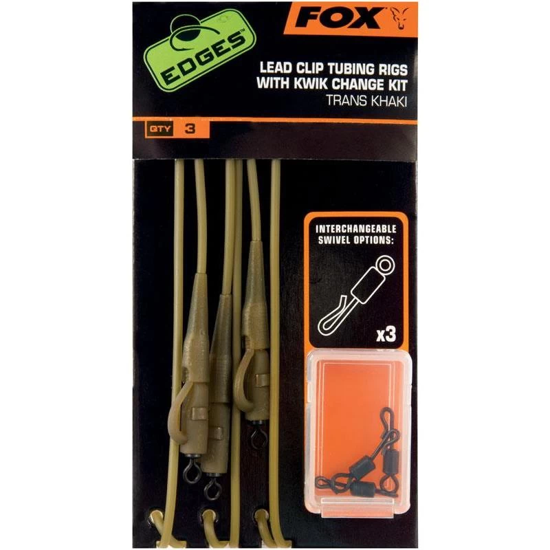 KIT FOX EDGES LEAD CLIP RIGS 3 KIT FOX EDGES LEAD CLIP RIGS