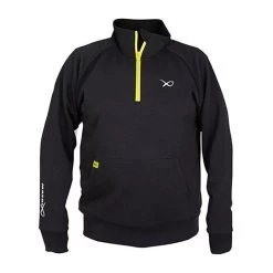 SWEAT HOMME FOX MATRIX MINIMAL BLACK MARL 1/4 ZIP SWEATER - NOIR