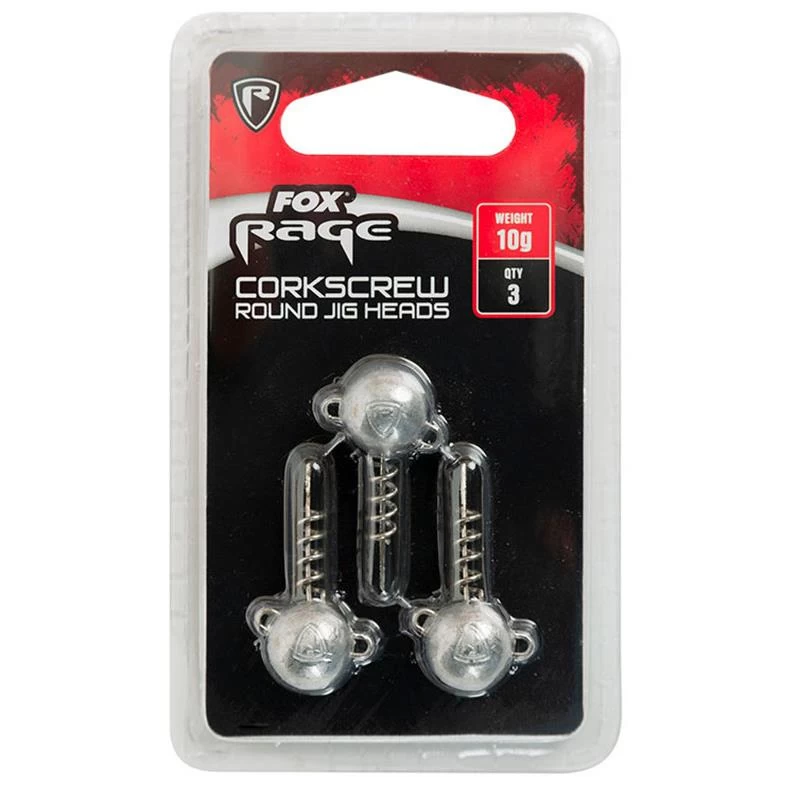 TËTE PLOMBÉE FOX RAGE THREE PACK CORKSCREW JIG HEADS - PAR 3 3 TËTE PLOMBÉE FOX RAGE THREE PACK CORKSCREW JIG HEADS - PAR 3